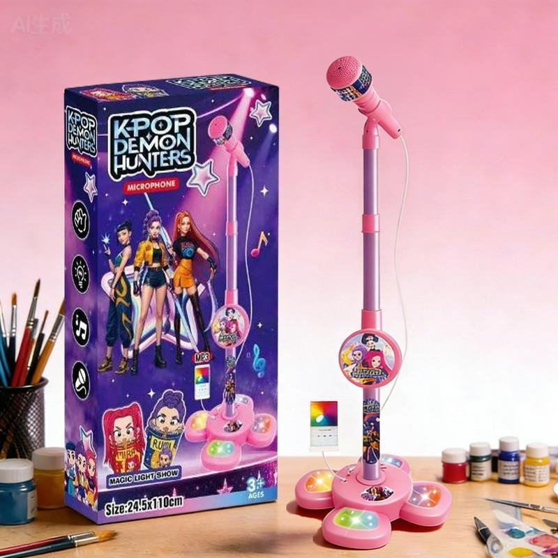 Unleash Your Child's Inner Star with Our Fun Karaoke Microphone Toy - Colorful LED Lights & Built-In Music for Endless Entertainment! Perfect Birthday Gift for Kids Aged 3-8!