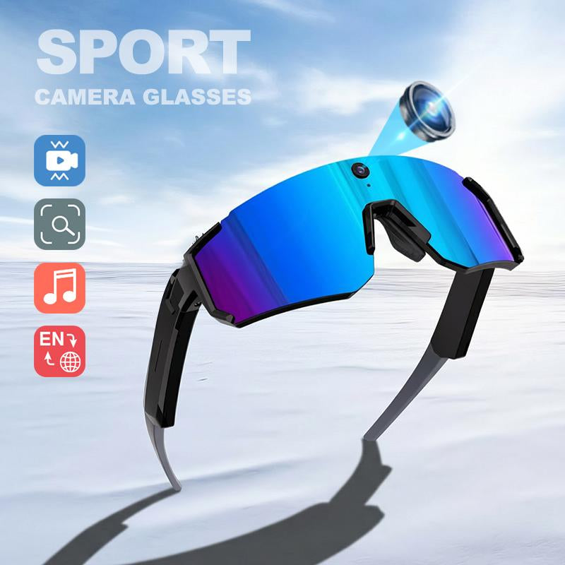 Revolutionary Smart Sports Glasses - 8MP Camera, 2K/1200P Recording, Waterproof Bluetooth Audio, Polarized Sunglasses with AI Assistant & UV Protection