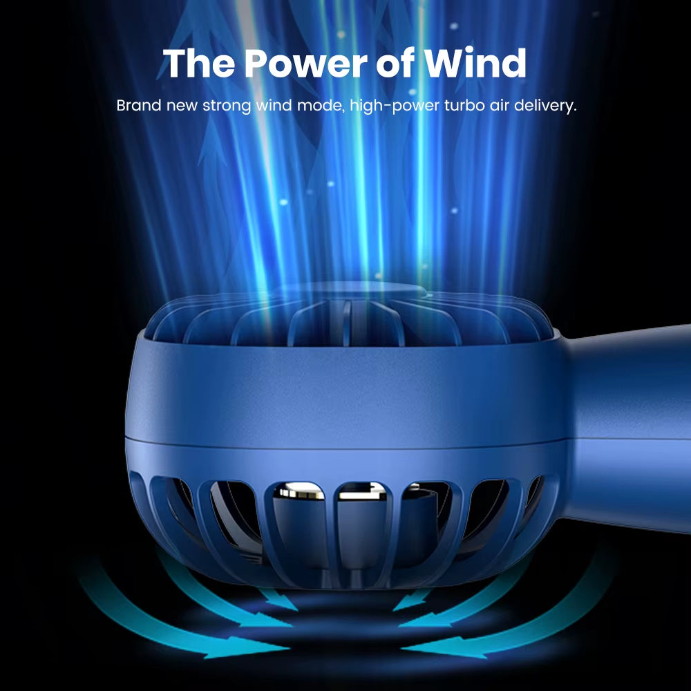 Rechargeable Mini USB Electric Fan - 1800mAh Portable Outdoor Fan with 3 Speeds for Camping and Travel