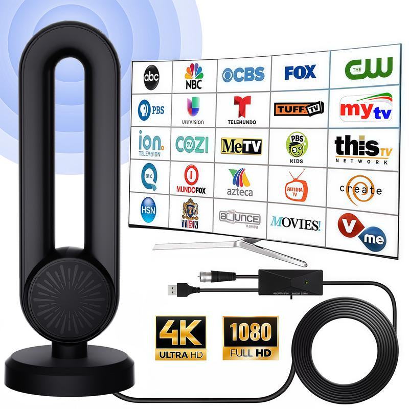 High-Performance Indoor TV Antenna for Smart TVs – Easy Setup, Strong Magnetic Base, Long Range Reception for Local Channels