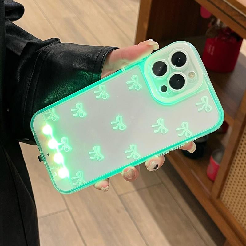 LED Bowknot Phone Case for iPhone 11-17 Pro/Pro Max/Plus - Elegant and Durable Protection with Distinctive Design for Daily Use