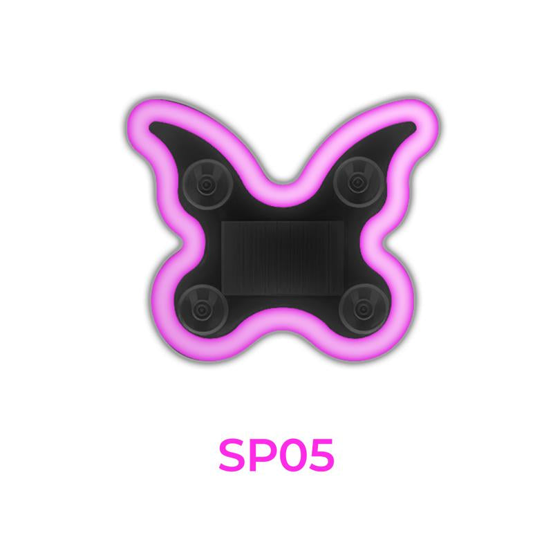 Joytutus Solar Powered LED Heart Shape C-Pillar Neon Light Eco-Friendly Wireless Car Interior Decor 9.57Mm X 8.42Mm X 15.36Mm Modern Stylish Design