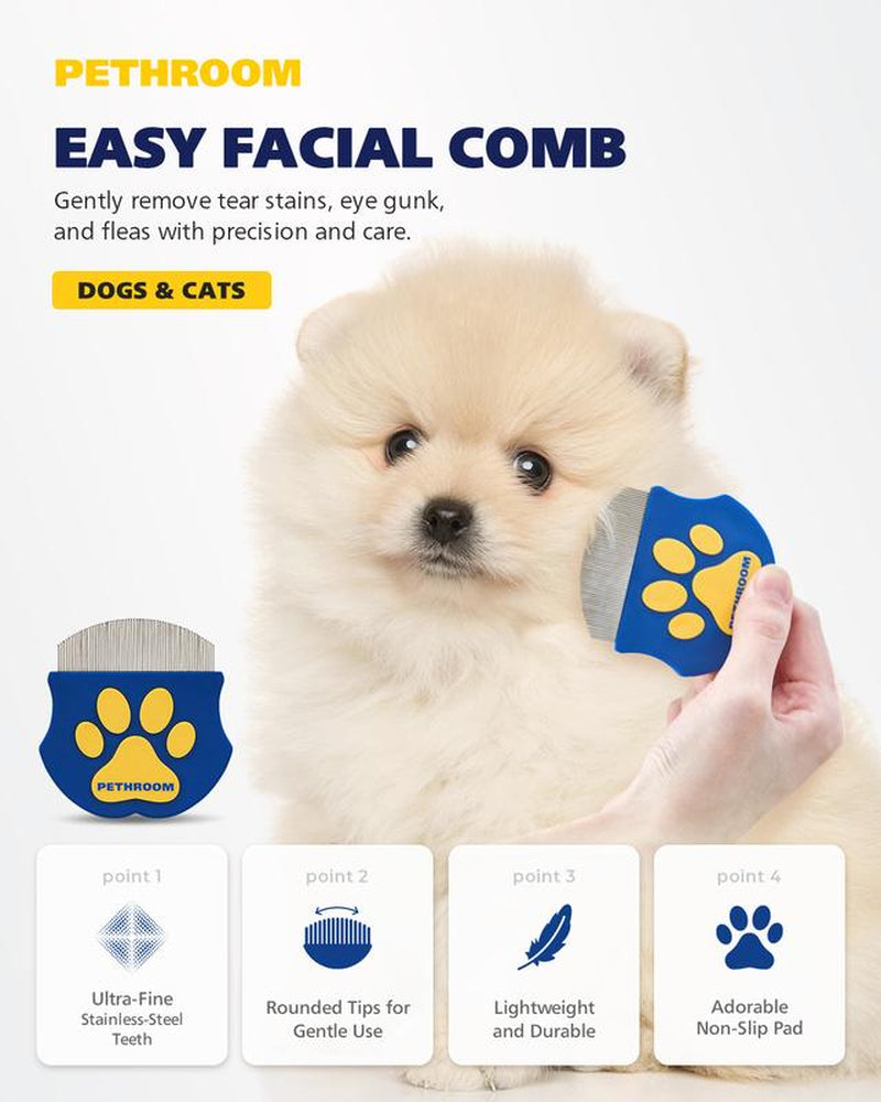 PETHROOM Pet Eye Comb - Easy Facial Grooming Tool for Cats and Dogs