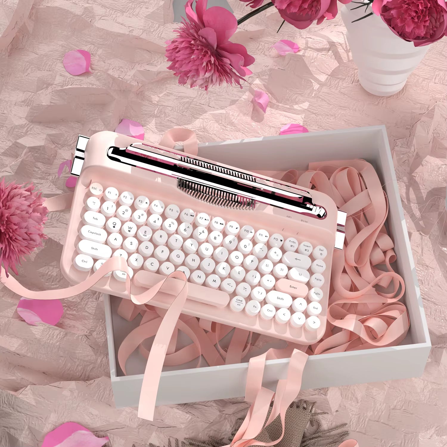 AF84 Retro Punk Wireless Bluetooth Mechanical Keyboard - Portable Dual-Mode Office Typing Experience