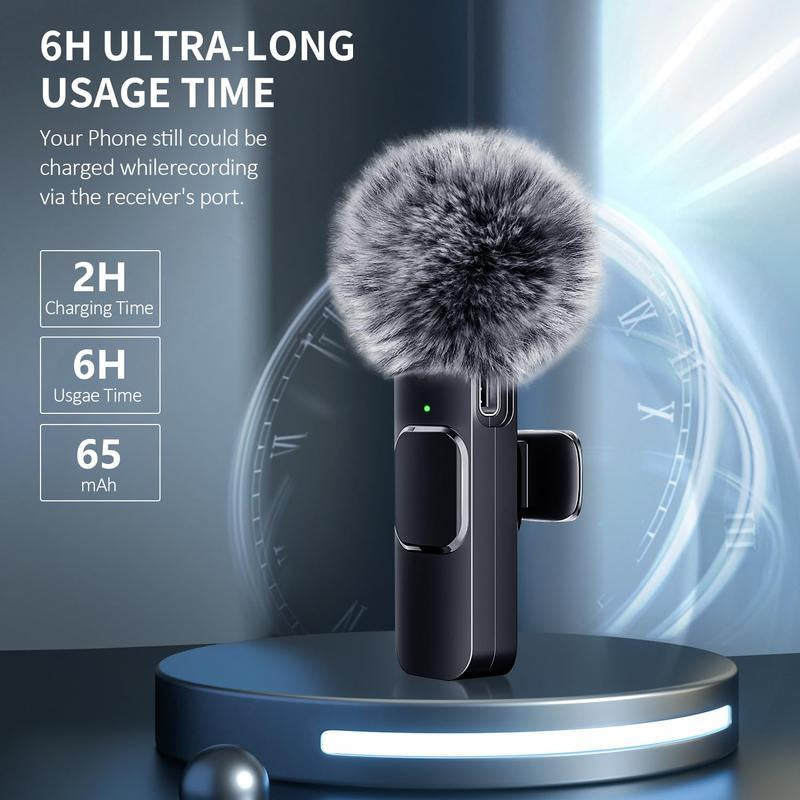 Wireless Mini Microphones - 2 Pack for iPhone, Android, iPad | Crystal Clear Sound Quality for Recording, Live Streaming & Vlogging - USB C Compatible