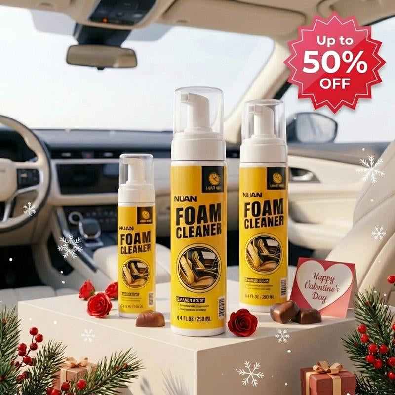 Nuan-Car Interior Foam Cleaner: Powerful All-Purpose Stain Remover for Automotive, Kitchen, and Bathroom Surfaces