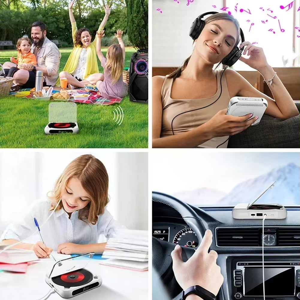 Portable Bluetooth CD Player with LCD Screen - A-B Repeat & 1200mAh Battery - Perfect for Friends, Family, and Students!