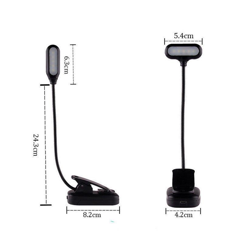 Stylish Bedside Reading Clip Lamp with USB Charging - Perfect for Your Home Office or Nightstand