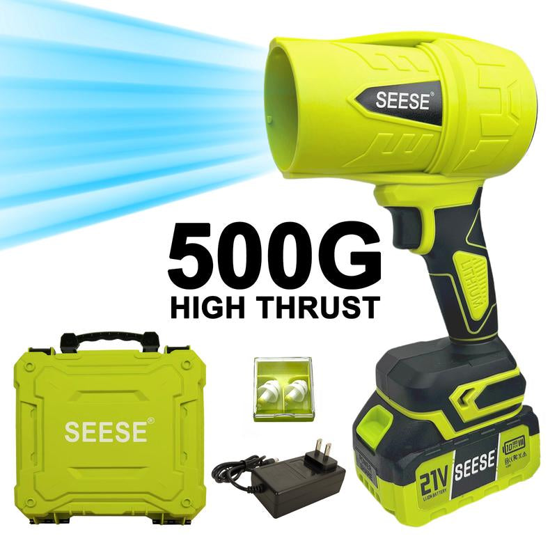 SEESE Cordless Leaf Blower - Powerful Brushless Motor & Battery-Operated Turbo Fan for Efficient Car Drying, Snow Removal, and More!