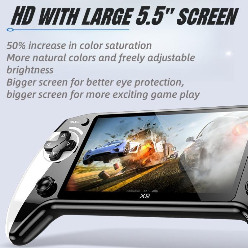 Portable Retro Game Console with 5.5-Inch Display, 10 Emulator Support, Ultra HD Graphics - Perfect Gift for Birthdays, Father's Day, and Christmas
