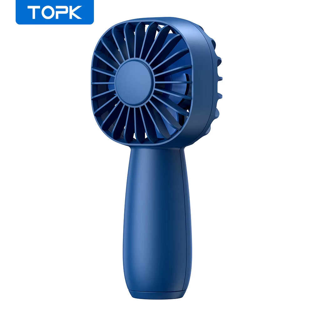 Rechargeable Mini USB Electric Fan - 1800mAh Portable Outdoor Fan with 3 Speeds for Camping and Travel
