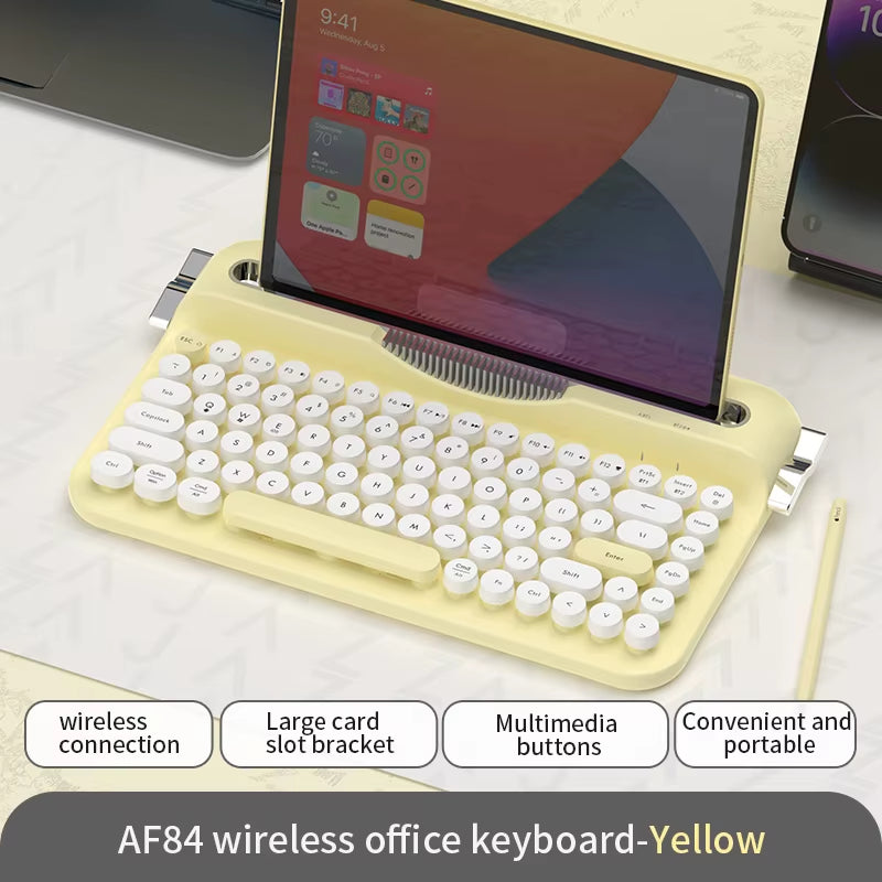 AF84 Retro Punk Wireless Bluetooth Mechanical Keyboard - Portable Dual-Mode Office Typing Experience