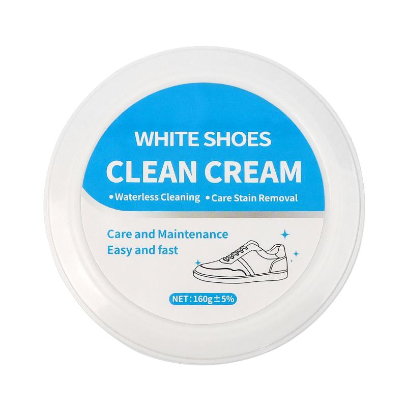 Multipurpose Eco-Friendly White Shoe Cleaner Cream – No-Wash Solid with Sponge for Effortless Stain Removal on Leather and Silicone Car Interiors