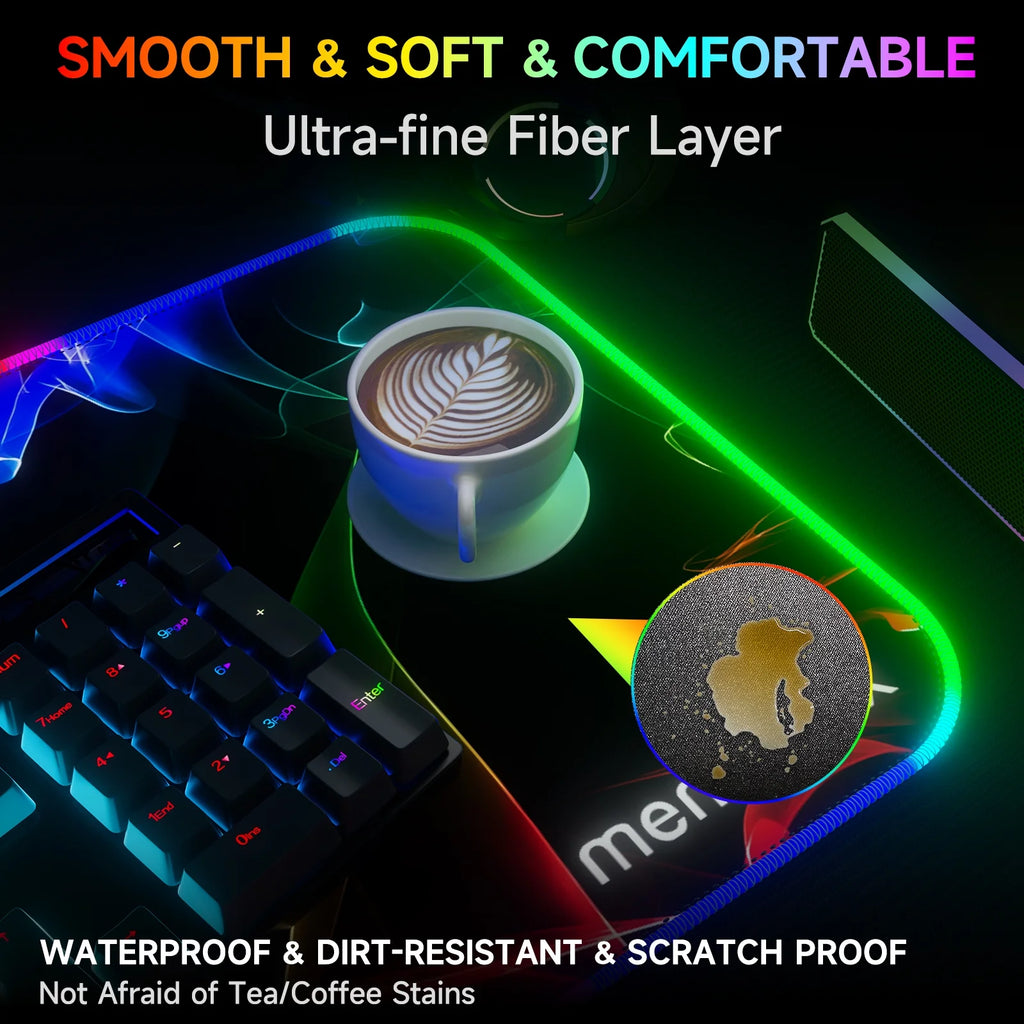 Experience Ultimate Gaming with our Large RGB LED Mouse Pad - 31.5" x 11.8", 12 Dynamic Lighting Modes, Anti-Slip Base, Waterproof & Stain Resistant!