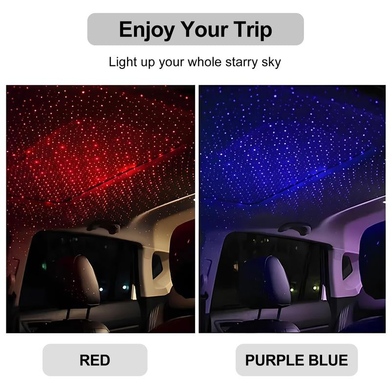 USB Star Projector Night Light, Portable Adjustable Romantic Interior Car Roof Lights, Portable Star Lamp Projector Decorations for Car, Ceiling, Bedroom