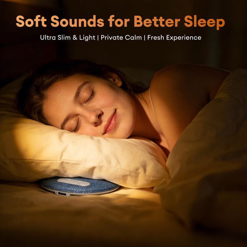HYUNDAI S1 Ultra-Thin Bluetooth Pillow Speaker - Immerse in Soft 3D White Noise & Bedtime Music, Headphone-Free Sleep Sound with Bluetooth 6.0, Compatible with Android & iOS