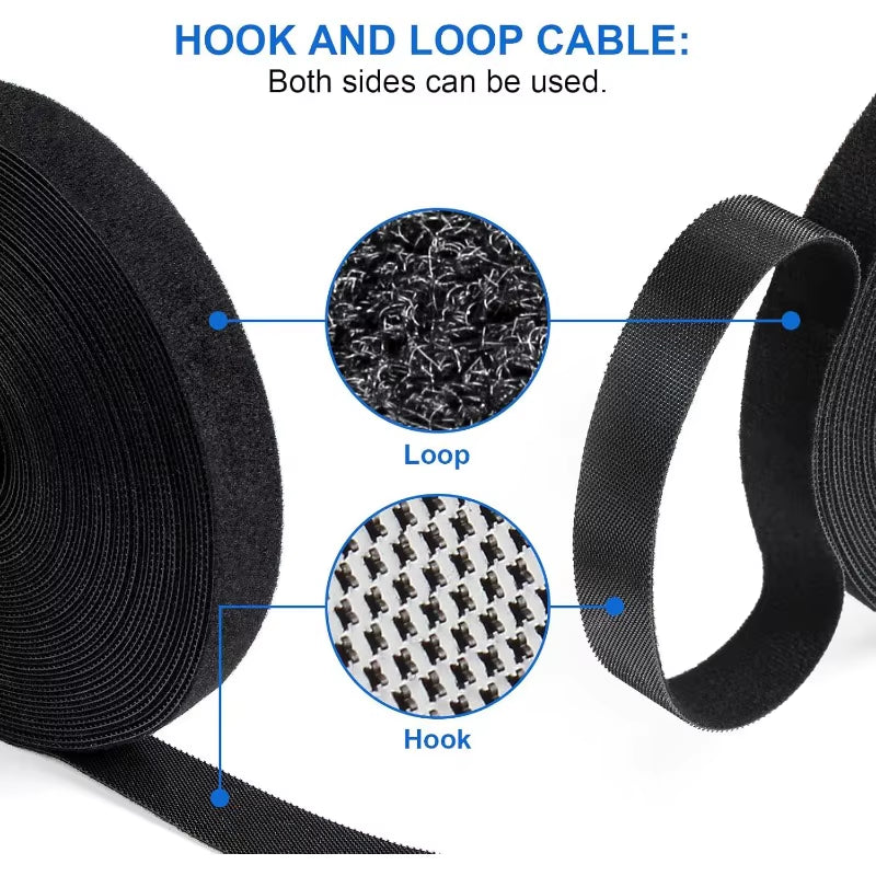 Transform Your Space: The Ultimate 50M Velcro Cable Organizer Set with USB Ties, Earphone Winders & Desk Tape for Effortless Cord Management!