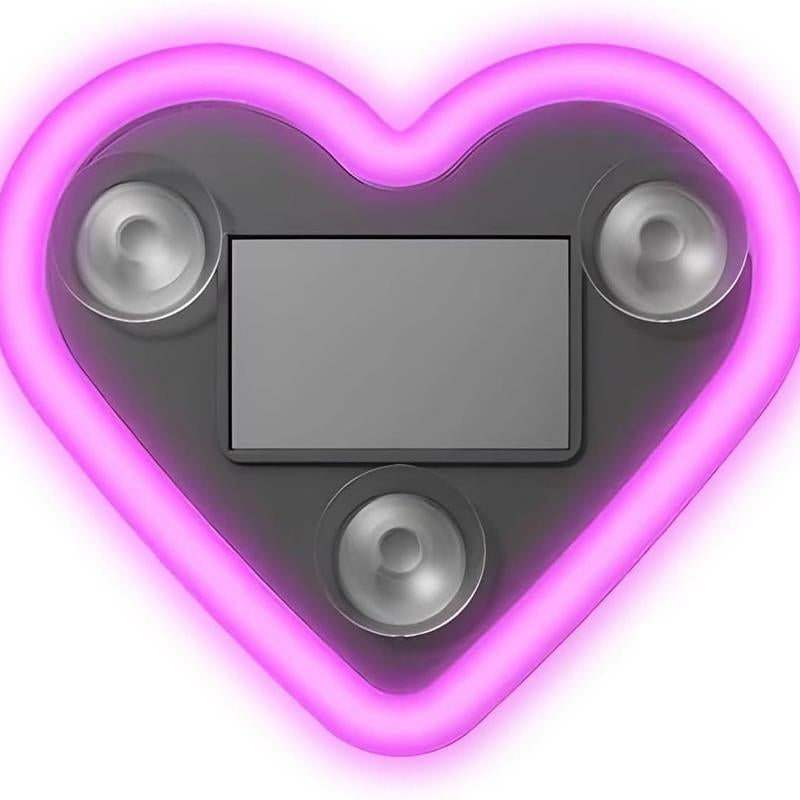 Car LED Ambient Light-Solar-Powered Heart-Shaped LED Neon Light, Solar-Powered Heart-Shaped Atmosphere Light with 3 Modes,Lp65Waterproof, for Romantic Car Interior Andoutdoor Decor