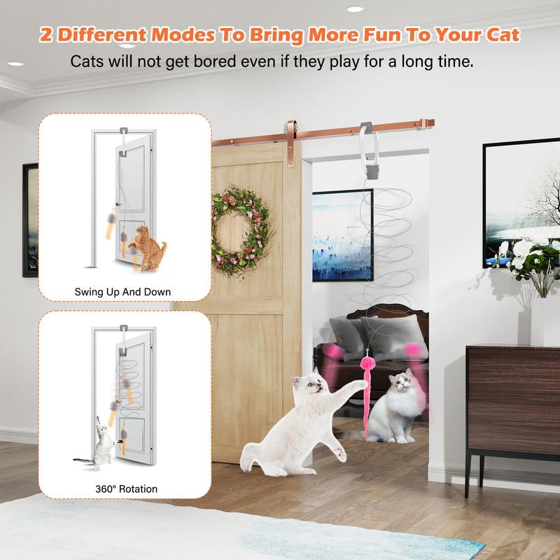 Interactive Electric Cat Teaser with Remote - Rechargeable, 360° Rotation & Irregular Jumping - Stimulate Your Cat's Mind & Body - Perfect for Christmas Gifts!