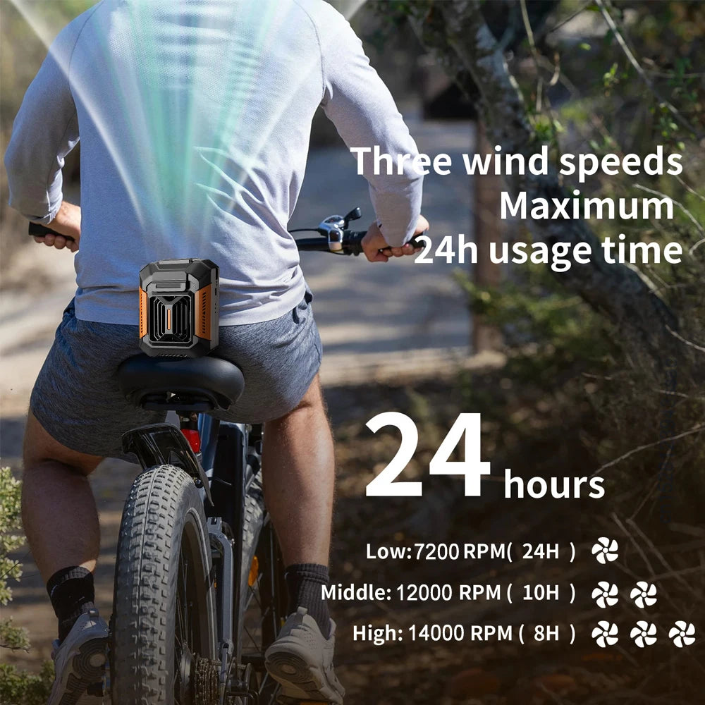 Stay Cool Anywhere: Mini Rechargeable Waist Fan with 4000mAh Power Bank & LED Light for Outdoor Adventures