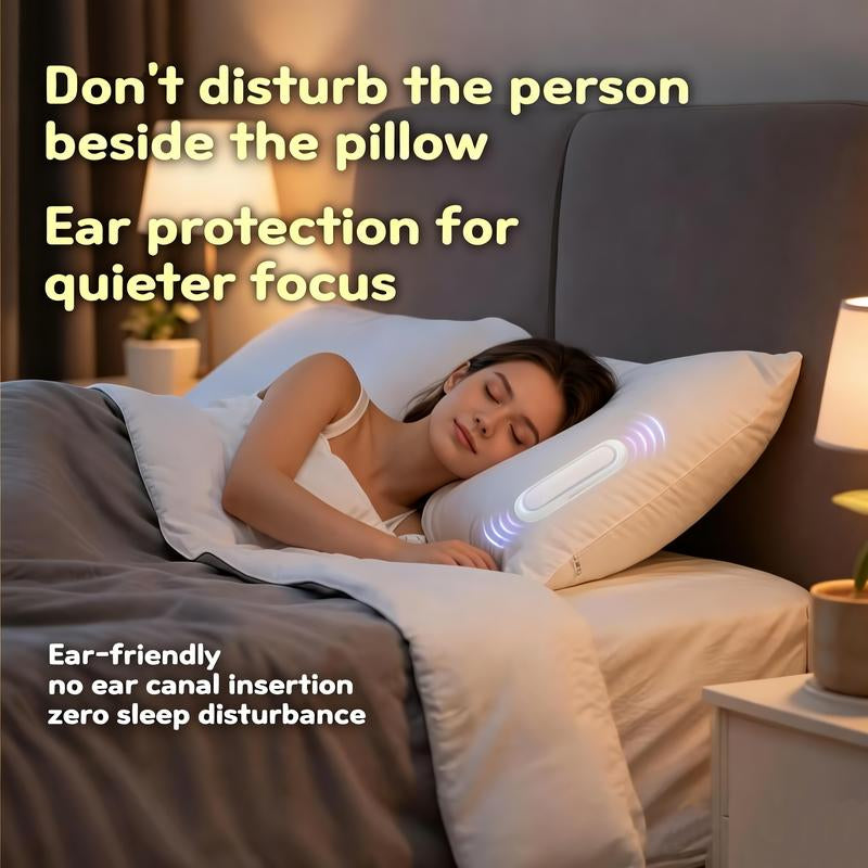 Revolutionary Under Pillow Bluetooth Speakers with Bone Conduction, 3D White Noise, Volume Control & Sleep Timer - Perfect for Side Sleepers!