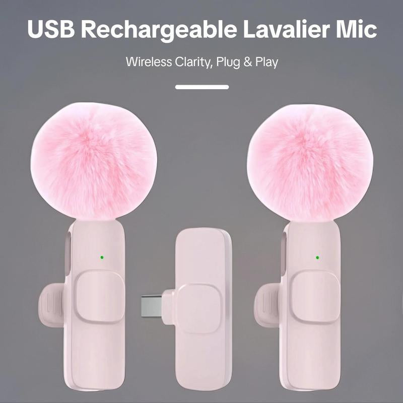 Wireless Mini Microphones - 2 Pack for iPhone, Android, iPad | Crystal Clear Sound Quality for Recording, Live Streaming & Vlogging - USB C Compatible