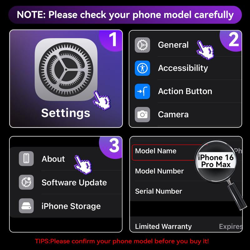 PICRYU Magnetic Mobile Phone Case for Apple iPhone 12-17 Max/Plus/Pro with MagSafe Camera Ring Holder, Military-Grade Protection, Anti-Fall, Non-Yellowing, Wireless Protective Cover