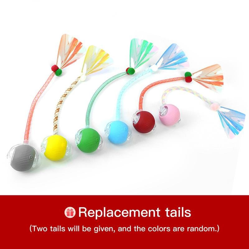 Mizusu Interactive Cat & Dog Teaser Toy - Includes 2 Extra Tails & Rolling Ball for Endless Fun! Perfect Pet Supplies for Cats and Dogs!