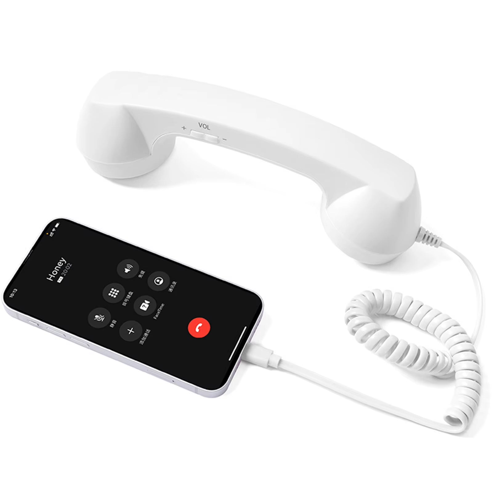 Vintage Style Type C Phone Handset Receiver with Microphone & Speaker for Smartphones