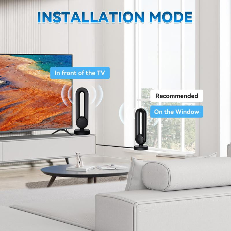 High-Performance Indoor TV Antenna for Smart TVs – Easy Setup, Strong Magnetic Base, Long Range Reception for Local Channels