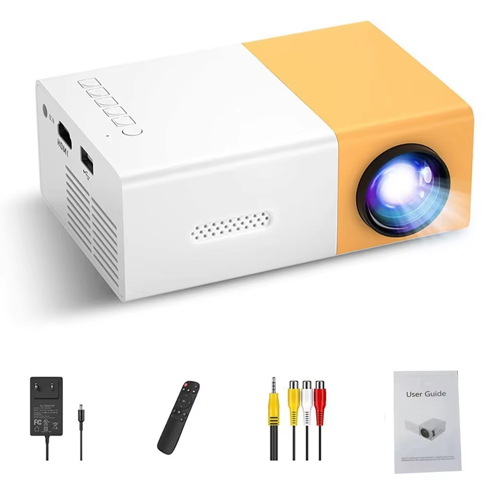 Portable Native HD Mini Projector - Perfect for Home Theater & Mobile Screen Mirroring with HDMI & USB Connectivity