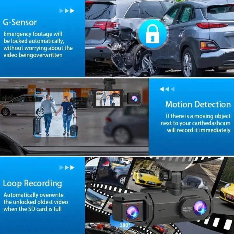 High-Definition Vehicle Dash Camera with 32GB Memory Card - Advanced Video Surveillance System for Cars, Trucks, and SUVs