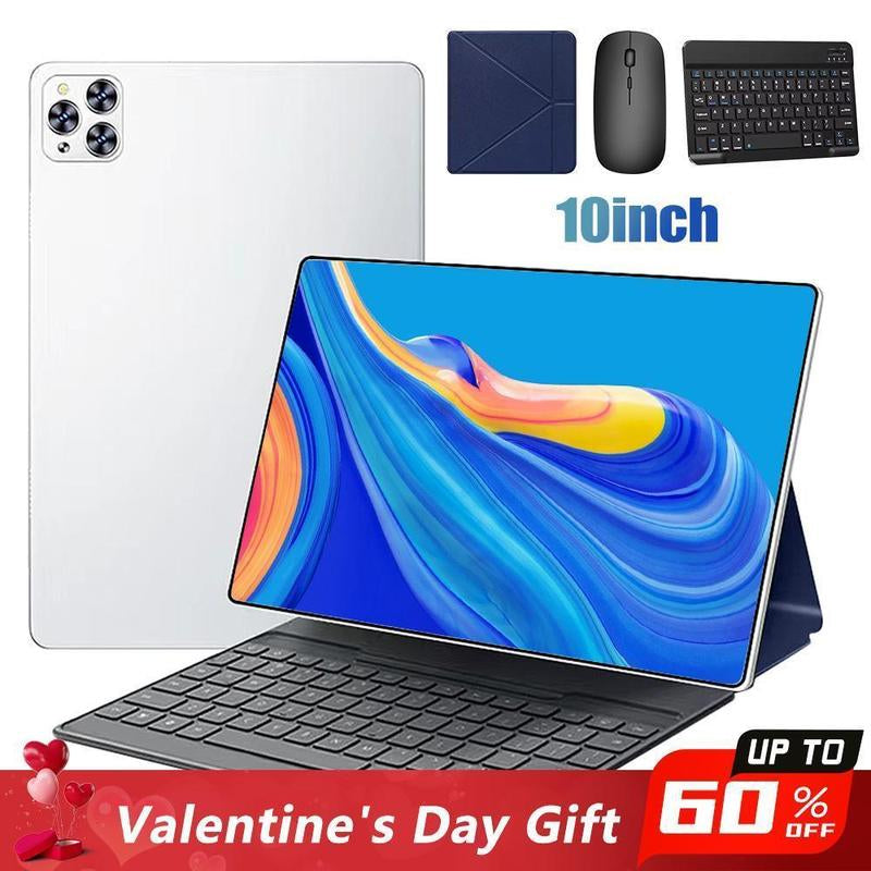 KEPEAK 10.1-Inch Android Tablet - 4GB RAM, 64GB Storage, Dual SIM, 1280x800 IPS Display, 5MP and 13MP Cameras, 5000mAh Battery, Includes Keyboard, Mouse, Stylus, and Case - Perfect Gift for Valentine's Day