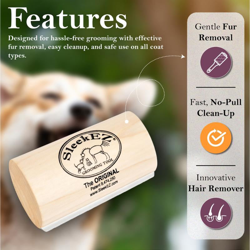 Sleekez Professional Dog Brush - Ultimate Shedding & Grooming Tool for All Coat Types - Lightweight 5" Design