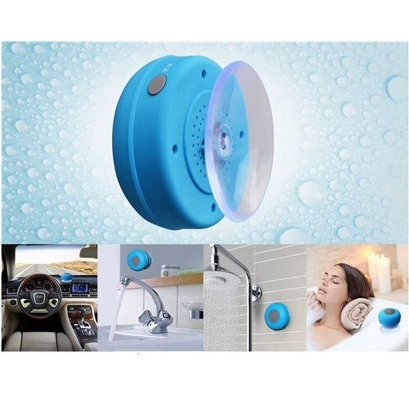 Experience Music Anywhere with the Mini Portable Bluetooth Waterproof Shower Speaker - Suction Cup & LED Light!