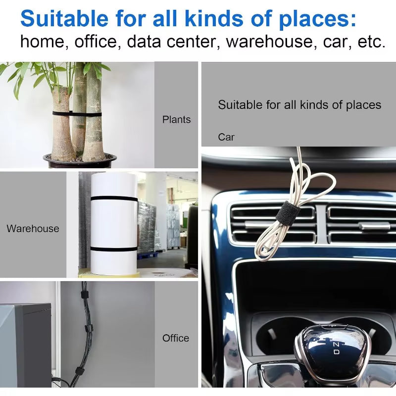Transform Your Space: The Ultimate 50M Velcro Cable Organizer Set with USB Ties, Earphone Winders & Desk Tape for Effortless Cord Management!