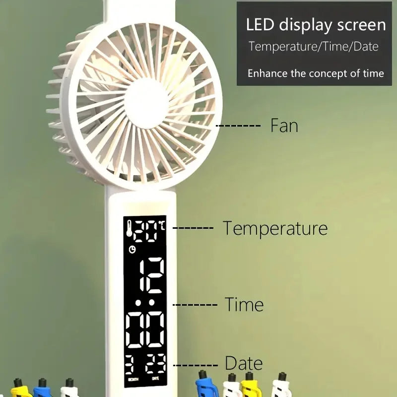 Transform Your Workspace with the Foldable LED Table Light: A Multifunctional Desk Lamp with Thermometer, Calendar, Fan, and Pen Holder