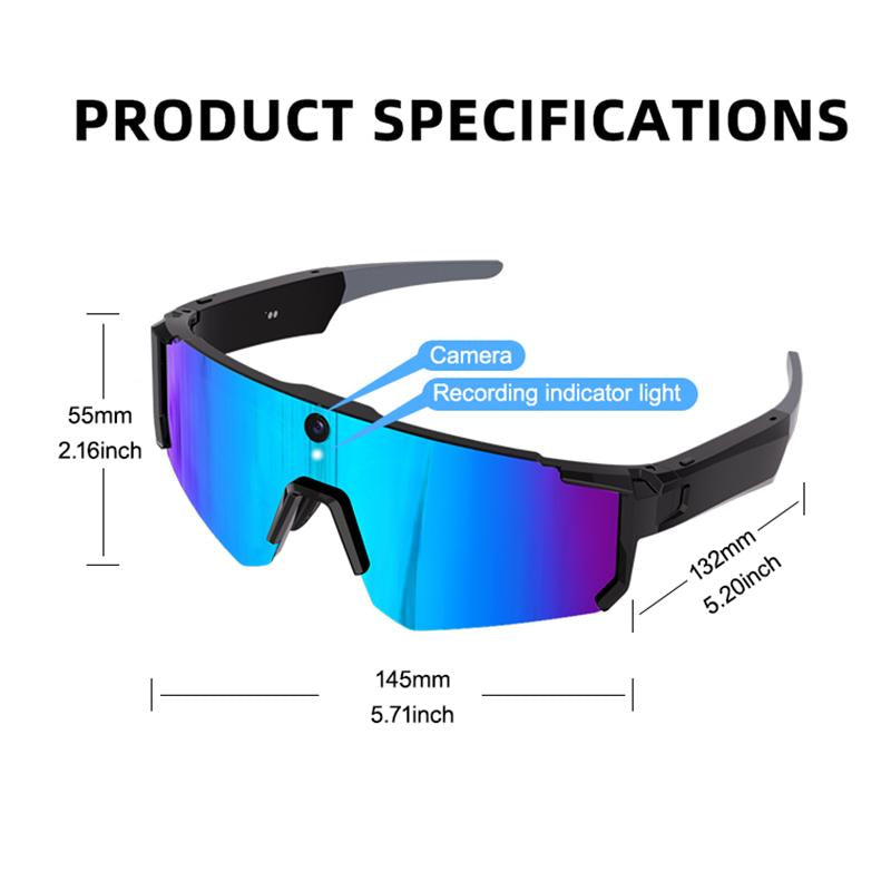 Revolutionary Smart Sports Glasses - 8MP Camera, 2K/1200P Recording, Waterproof Bluetooth Audio, Polarized Sunglasses with AI Assistant & UV Protection