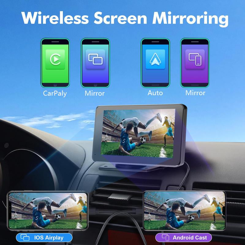 Upgrade Your Ride: 2026 Wireless Carplay Screen for Android & iPhone - Ultimate Portable Entertainment Solution!