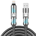 240W 4-In-1 USB-C Fast Charging Cable - PD 5A, Data Sync, Universal Compatibility for iPhone 16/15, iPad, Samsung, and Laptops