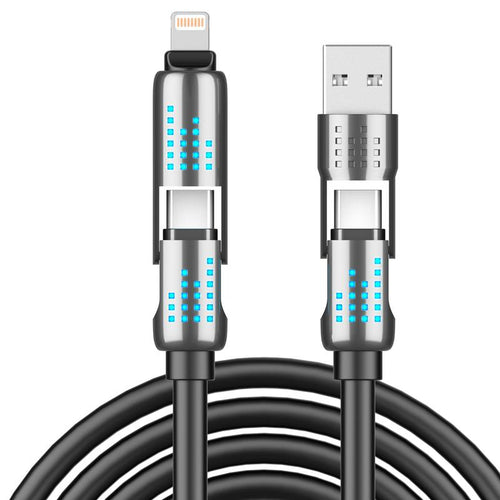 240W 4-In-1 USB-C Fast Charging Cable - PD 5A, Data Sync, Universal Compatibility for iPhone 16/15, iPad, Samsung, and Laptops