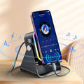 Wireless Induction Audio Speaker Stand with 5-in-1 Cellphone Holder, 3500mAh Rechargeable Power Bank, 360° Adjustable Mobile Tablet Stand, and Colorful Ambient Light - Ideal Gift for Men and Women