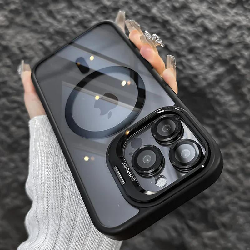 PICRYU Magnetic Mobile Phone Case for Apple iPhone 12-17 Max/Plus/Pro with MagSafe Camera Ring Holder, Military-Grade Protection, Anti-Fall, Non-Yellowing, Wireless Protective Cover